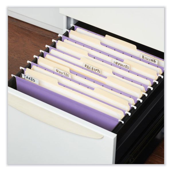 Deluxe Bright Color Hanging File Folders, Letter Size, 1/5-Cut Tabs, Violet, 25/Box - Image 3