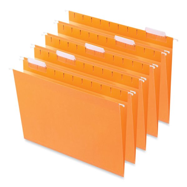 Deluxe Bright Color Hanging File Folders, Letter Size, 1/5-Cut Tabs, Orange, 25/Box - Image 2