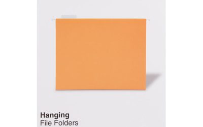 Deluxe Bright Color Hanging File Folders, Letter Size, 1/5-Cut Tabs, Orange, 25/Box
