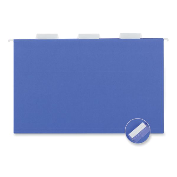 Deluxe Bright Color Hanging File Folders, Legal Size, 1/5-Cut Tabs, Blue, 25/Box - Image 4