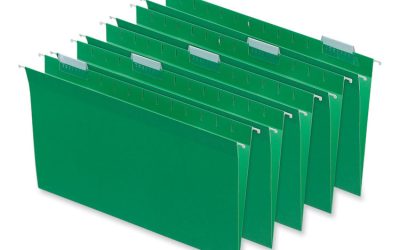 Deluxe Bright Color Hanging File Folders, Legal Size, 1/5-Cut Tabs, Bright Green, 25/Box