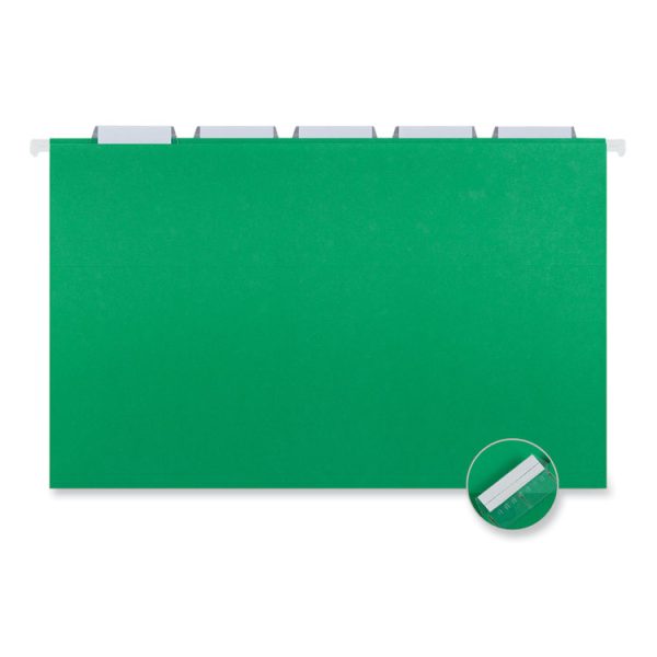 Deluxe Bright Color Hanging File Folders, Legal Size, 1/5-Cut Tabs, Bright Green, 25/Box - Image 3