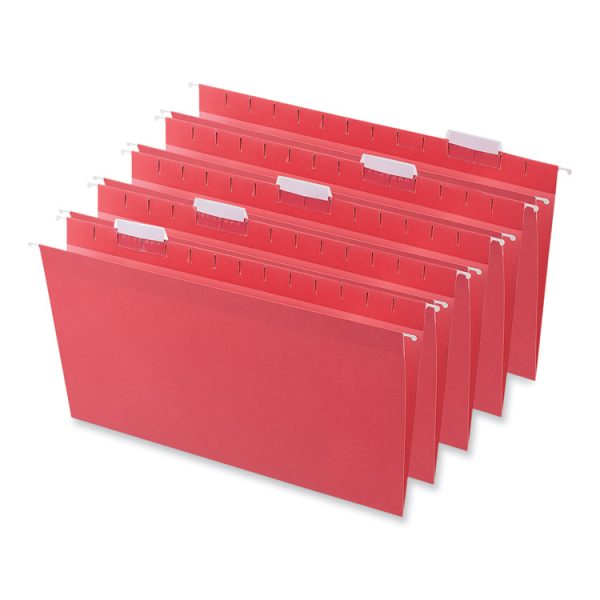 Deluxe Bright Color Hanging File Folders, Legal Size, 1/5-Cut Tabs, Red, 25/Box - Image 3