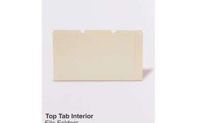 Interior File Folders, 1/3-Cut Tabs: Assorted, Legal Size, 9.5-pt Manila, 100/Box