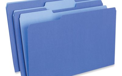 Interior File Folders, 1/3-Cut Tabs: Assorted, Legal Size, 11-pt Stock, Blue, 100/Box