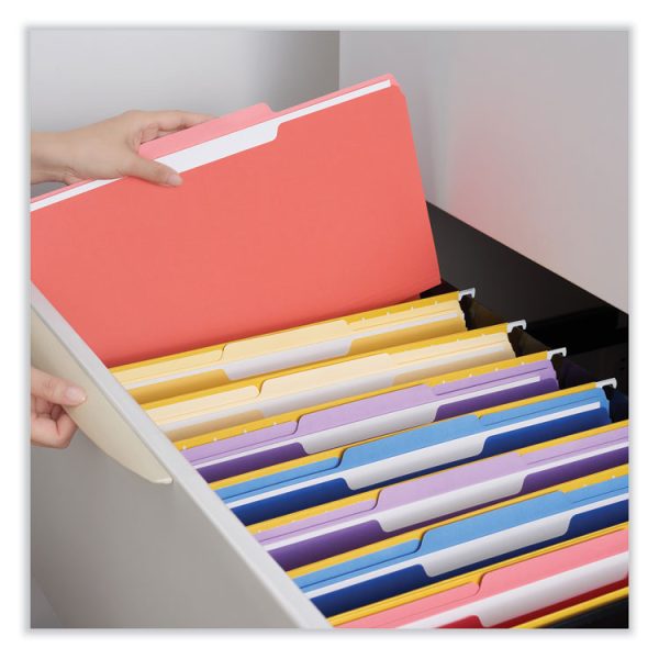 Interior File Folders, 1/3-Cut Tabs: Assorted, Legal Size, 11-pt Stock, Red, 100/Box - Image 4