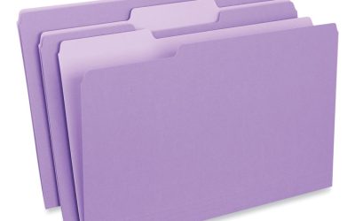 Interior File Folders, 1/3-Cut Tabs: Assorted, Legal Size, 11-pt Stock, Violet, 100/Box