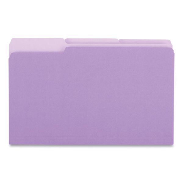 Interior File Folders, 1/3-Cut Tabs: Assorted, Legal Size, 11-pt Stock, Violet, 100/Box - Image 3