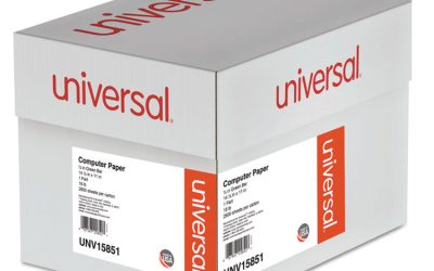 Printout Paper, 1-Part, 18 lb Bond Weight, 14.88 x 11, White/Green Bar, 2,600/Carton