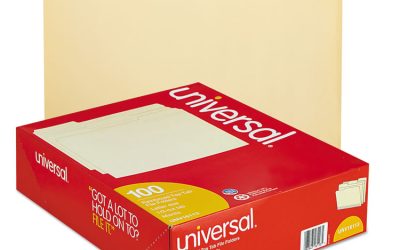 Double-Ply Top Tab Manila File Folders, 1/3-Cut Tabs: Assorted, Letter Size, 0.75″ Expansion, Manila, 100/Box