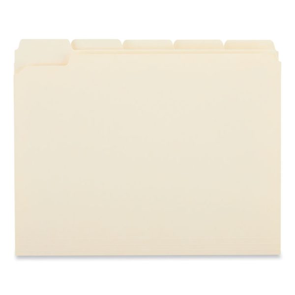 Double-Ply Top Tab Manila File Folders, 1/5-Cut Tabs: Assorted, Letter Size, 0.75" Expansion, Manila, 100/Box - Image 4