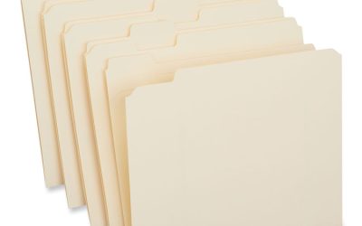 Double-Ply Top Tab Manila File Folders, 1/5-Cut Tabs: Assorted, Letter Size, 0.75″ Expansion, Manila, 100/Box