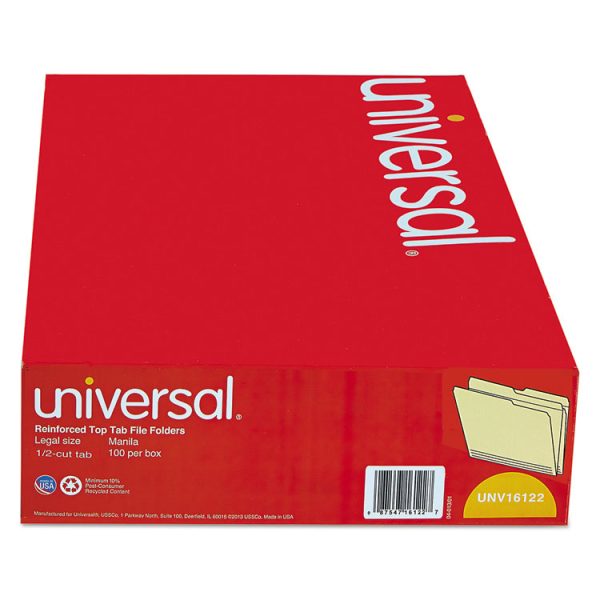 Double-Ply Top Tab Manila File Folders, 1/2-Cut Tabs: Assorted, Legal Size, 0.75" Expansion, Manila, 100/Box - Image 2