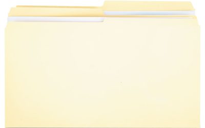 Double-Ply Top Tab Manila File Folders, 1/2-Cut Tabs: Assorted, Legal Size, 0.75″ Expansion, Manila, 100/Box