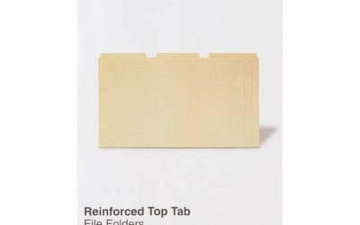 Double-Ply Top Tab Manila File Folders, 1/3-Cut Tabs: Assorted, Legal Size, 0.75″ Expansion, Manila, 100/Box