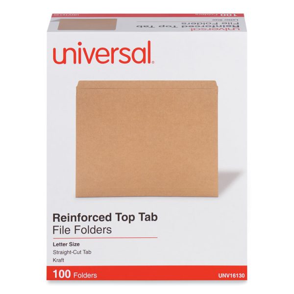 Reinforced Kraft Top Tab File Folders, Straight Tabs, Letter Size, 0.75" Expansion, Brown, 100/Box - Image 2