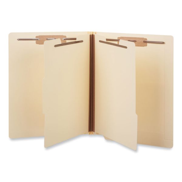 Six-Section Manila End Tab Classification Folders, 2" Expansion, 2 Dividers, 6 Fasteners, Letter Size, Manila, 10/Box - Image 2