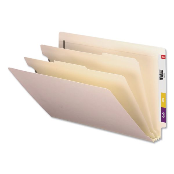 Six-Section Manila End Tab Classification Folders, 2" Expansion, 2 Dividers, 6 Fasteners, Legal Size, Manila Exterior, 10/Box - Image 5