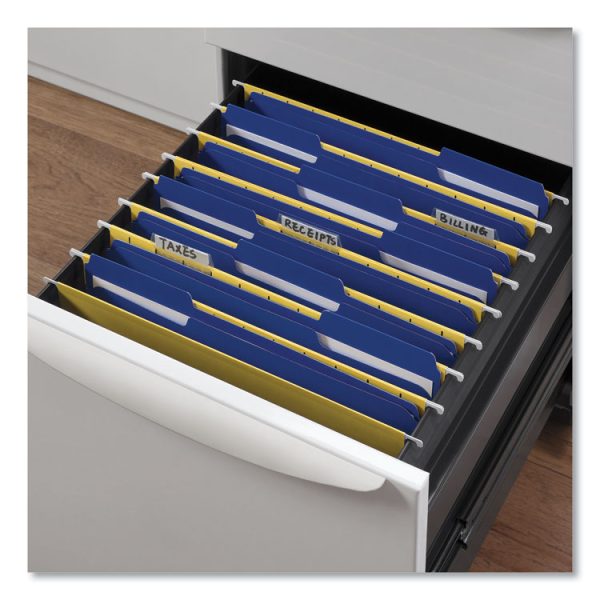 Reinforced Top-Tab File Folders, 1/3-Cut Tabs: Assorted, Letter Size, 1" Expansion, Blue, 100/Box - Image 5