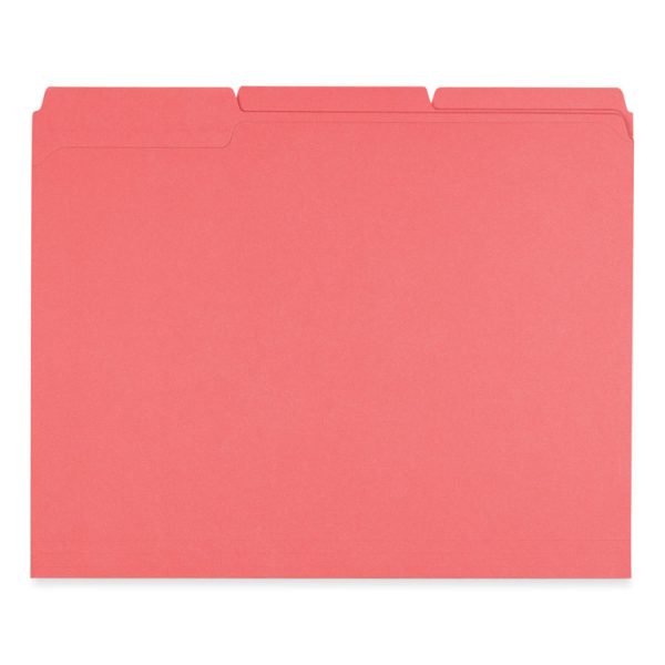 Reinforced Top-Tab File Folders, 1/3-Cut Tabs: Assorted, Letter Size, 1" Expansion, Red, 100/Box - Image 3