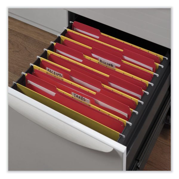 Reinforced Top-Tab File Folders, 1/3-Cut Tabs: Assorted, Letter Size, 1" Expansion, Red, 100/Box - Image 4