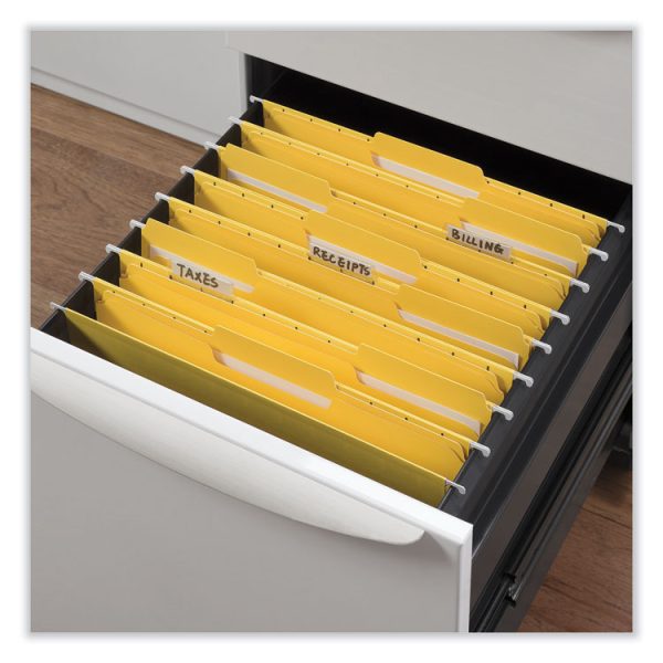 Reinforced Top-Tab File Folders, 1/3-Cut Tabs: Assorted, Letter Size, 1" Expansion, Yellow, 100/Box - Image 4