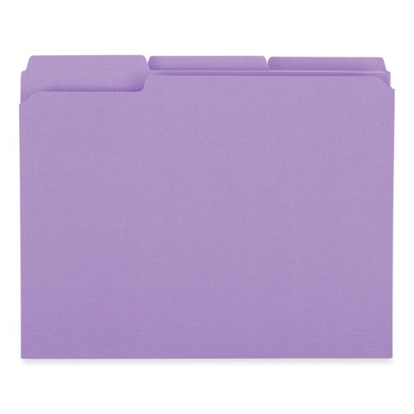 Reinforced Top-Tab File Folders, 1/3-Cut Tabs: Assorted, Letter Size, 1" Expansion, Violet, 100/Box - Image 4