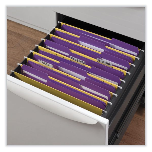 Reinforced Top-Tab File Folders, 1/3-Cut Tabs: Assorted, Letter Size, 1" Expansion, Violet, 100/Box - Image 3