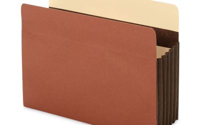 Redrope Expanding File Pockets, 7″ Expansion, Letter Size, Brown, 5/Box