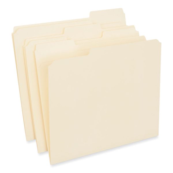 Reinforced Top Tab File Folders, 1/3-Cut Tabs: Assorted, Letter Size, 0.75" Expansion, Manila, 250/Carton