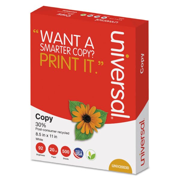 30% Recycled Copy Paper, 92 Bright, 20 lb Bond Weight, 8.5 x 11, White, 500 Sheets/Ream, 10 Reams/Carton - Image 4