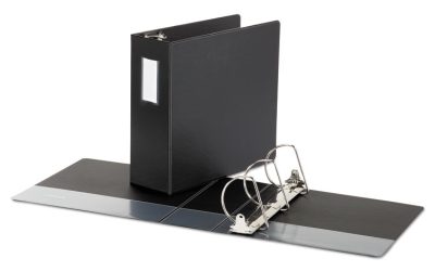 Deluxe Non-View D-Ring Binder With Label Holder, 3 Rings, 4″ Capacity, 11 X 8.5, Black