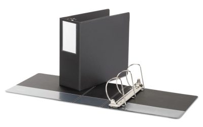 Deluxe Non-View D-Ring Binder With Label Holder, 3 Rings, 5″ Capacity, 11 X 8.5, Black