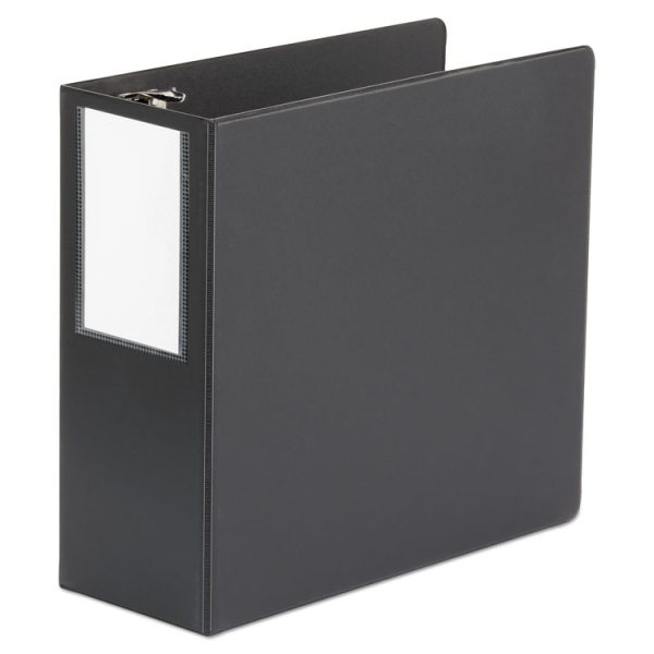 Deluxe Non-View D-Ring Binder With Label Holder, 3 Rings, 5" Capacity, 11 X 8.5, Black - Image 2