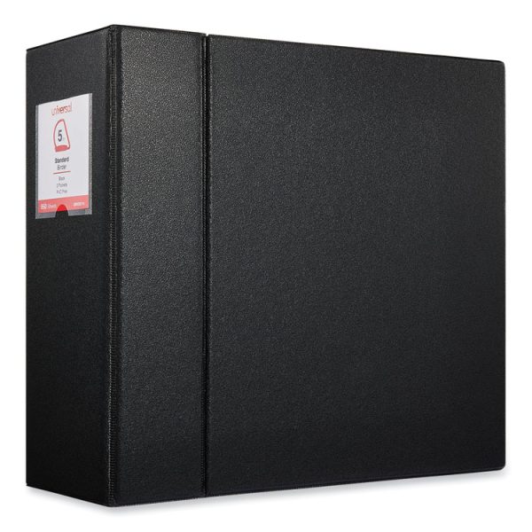 Deluxe Non-View D-Ring Binder With Label Holder, 3 Rings, 5" Capacity, 11 X 8.5, Black - Image 4