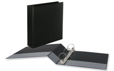 Slant D-Ring View Binder, 3 Rings, 2″ Capacity, 11 x 8.5, Black, 6/Carton