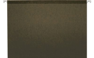 Deluxe Reinforced Recycled Hanging File Folders, Letter Size, 1/5-Cut Tabs, Standard Green, 25/Box