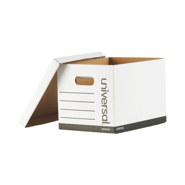 Basic-Duty Economy Record Storage Boxes, Letter/legal Files, 12" X 15" X 10", White, 10/carton - Image 2