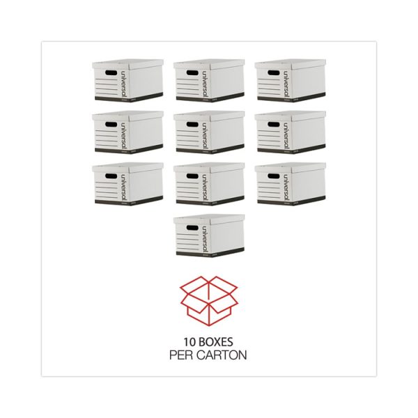 Basic-Duty Economy Record Storage Boxes, Letter/legal Files, 12" X 15" X 10", White, 10/carton - Image 3
