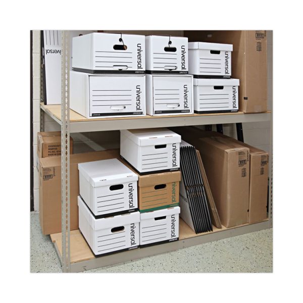 Basic-Duty Economy Record Storage Boxes, Letter/legal Files, 12" X 15" X 10", White, 10/carton - Image 7