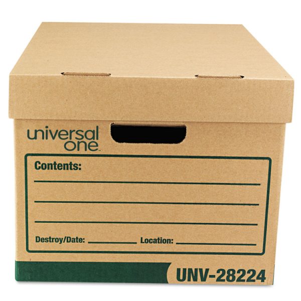 Recycled Heavy-Duty Record Storage Box, Letter/legal Files, Kraft/green, 12/carton - Image 3