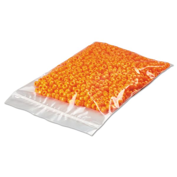 Reclosable Poly Bags, Zipper-Style Closure, 2 mil, 6" x 9", Clear, 1,000/Carton