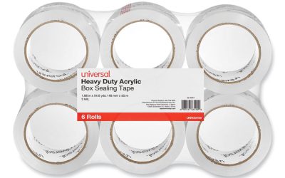 Heavy-Duty Acrylic Box Sealing Tape, 3″ Core, 1.88″ X 54.6 Yds, Clear, 6/pack