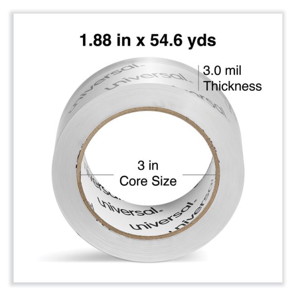 Heavy-Duty Acrylic Box Sealing Tape, 3" Core, 1.88" X 54.6 Yds, Clear, 6/pack - Image 3