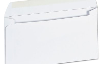 Open-Side Business Envelope, #6 3/4, Square Flap, Gummed Closure, 3.63 x 6.5, White, 500/Box