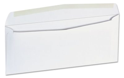 Open-Side Business Envelope, #9, Square Flap, Gummed Closure, 3.88 x 8.88, White, 500/Box