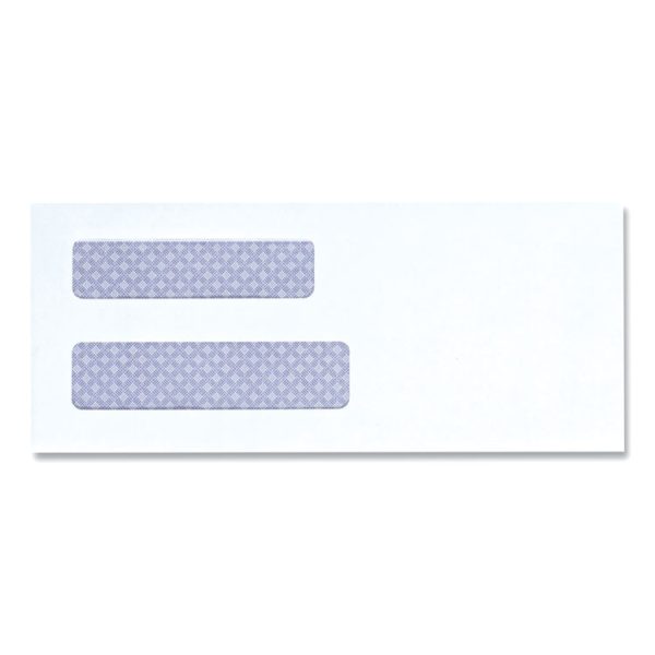 Double Window Business Envelope, #8 5/8, Square Flap, Gummed Closure, 3.63 x 8.88, White, 500/Box