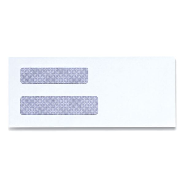 Double Window Business Envelope, #8 5/8, Square Flap, Self-Adhesive Closure, 3.63 x 8.63, White, 500/Box