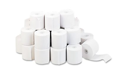 Impact And Inkjet Print Bond Paper Rolls, 0.5″ Core, 2.25″ X 130 Ft, White, 100/carton
