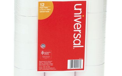 Impact And Inkjet Print Bond Paper Rolls, 0.5″ Core, 2.25″ X 130 Ft, White, 12/pack